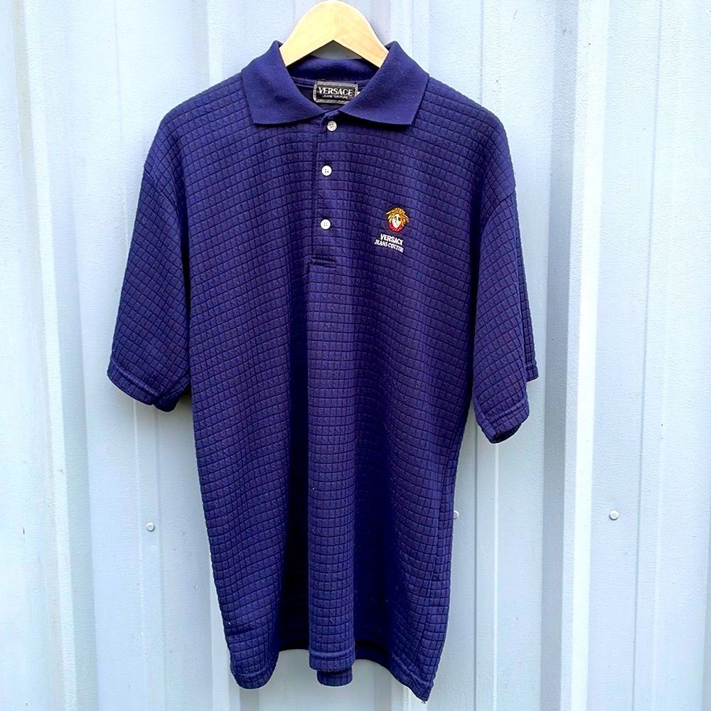 VERSACE • mens navy blue polo XXL •